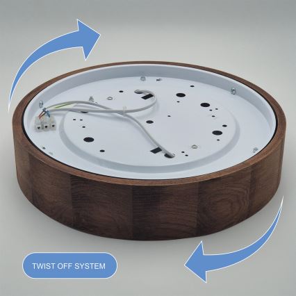 Brilagi - LED RGBW regulējama griestu lampa CARVALHO 2xE27/15W/230V 2700-6500K Wi-Fi ozola Ø 37,5 cm