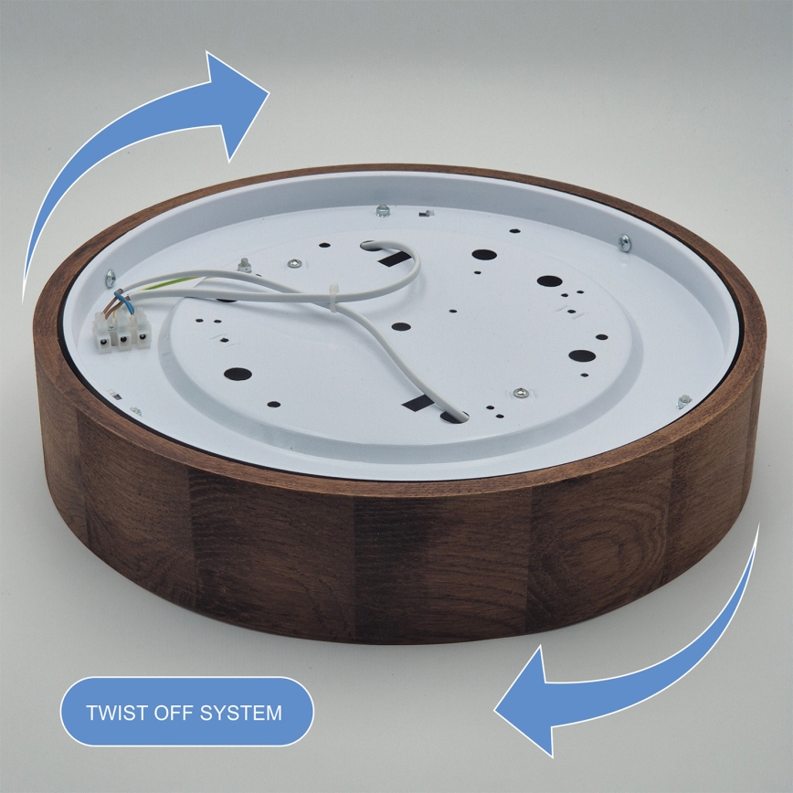 Brilagi - LED RGBW regulējama griestu lampa CARVALHO 2xE27/15W/230V 2700-6500K Wi-Fi ozola Ø 37,5 cm