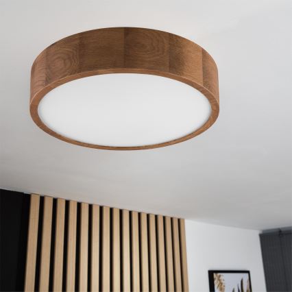 Brilagi - LED RGBW regulējama griestu lampa CARVALHO 2xE27/9W/230V 2700-6500K Wi-Fi ozola Ø 37,5 cm