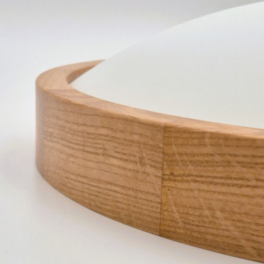 Brilagi - LED RGBW regulējama griestu lampa CARVALHO SLIM 2xE27/15W/230V 2700-6500K Wi-Fi, ozola apdare, Ø 37 cm