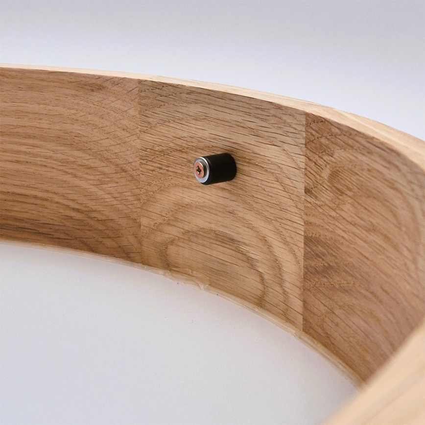 Brilagi - LED RGBW regulējama griestu lampa CARVALHO SLIM 2xE27/15W/230V 2700-6500K Wi-Fi, ozola apdare, Ø 37 cm