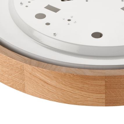 Brilagi - LED RGBW regulējama griestu lampa CARVALHO SLIM 2xE27/15W/230V 2700-6500K Wi-Fi, ozola apdare, Ø 37 cm