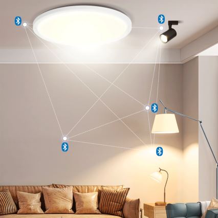 Brilagi - LED RGBW aptumšojams griestu gaismeklis VIBE LED/24W/230V 3000-6500K Ø 26 cm balts + tālvadības pults