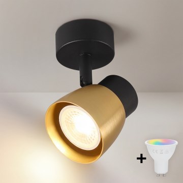 Brilagi - LED RGBW dimmējams prožektors NUGGET 1xGU10/4,8W/230V melns/zeltains