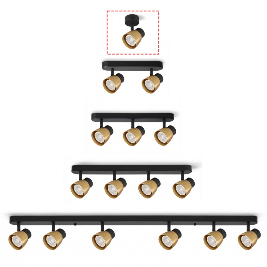 Brilagi - LED RGBW dimmējams prožektors NUGGET 1xGU10/6W/230V melns/zeltains
