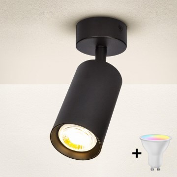 Brilagi - LED RGBW dimmējams punktveida gaismeklis SELE 1xGU10/4,8W/230V 3000K melns + tālvadības pults