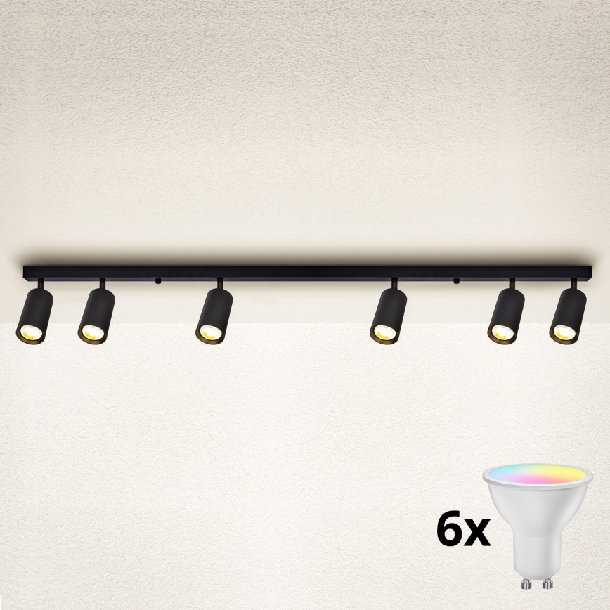 Brilagi - LED RGBW dimmējams punktveida gaismeklis SELE 6xGU10/6,5W/230V 2700-6500K melns