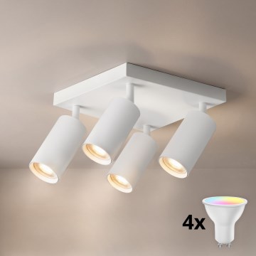 BRILAGI - LED RGBW Dimmējams punktveida gaismeklis SELE SQUARE 4xGU10/6,5W/230V 2700-6500K balta