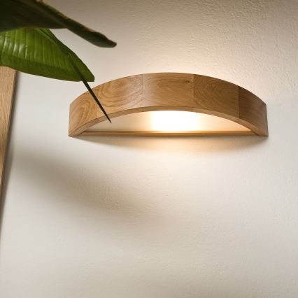 Brilagi - LED RGBW aptumšojams sienas gaismeklis CARVALHO 1xE27/9W/230V 2700-6500K Wi-Fi ozols