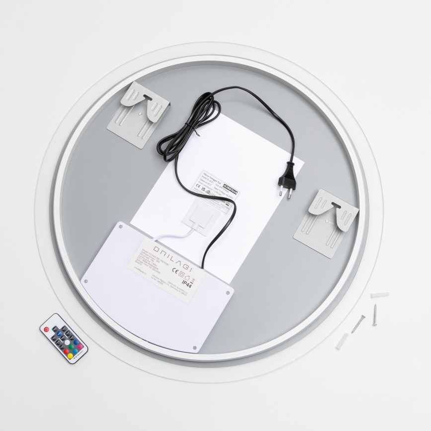 Brilagi - LED RGBW apsildāms vannas istabas spogulis CLARA PRO LED/19W/230V Ø 60 cm IP44 CRI 90 aptumšojams + CCT + ar tālvadības pulti