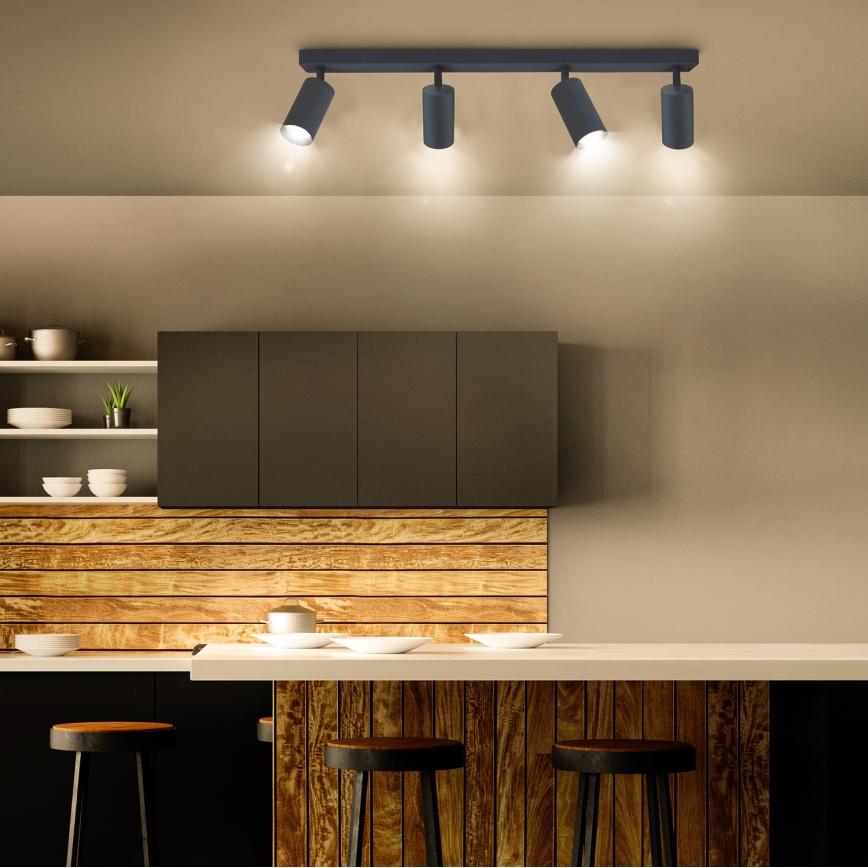 Brilagi - LED RGBW aptumšojams punktveida gaismeklis SELE 4xGU10/4,8W/230V 3000K antracīts + tālvadība