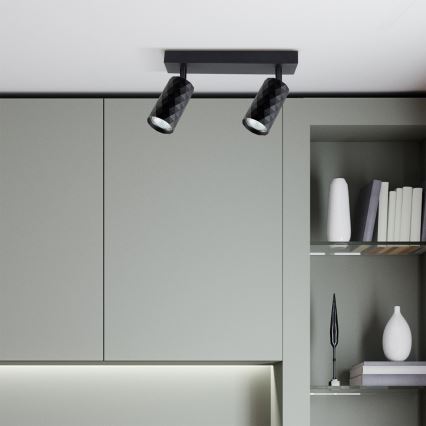 Brilagi - LED RGBW aptumšojams spotgaismeklis SELE DIAMANT 2xGU10/4,8W/230V 3000K melns + tālvadības pults
