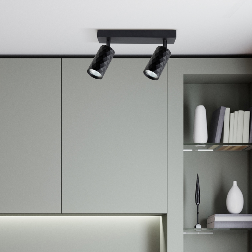 Brilagi - LED RGBW aptumšojams spotgaismeklis SELE DIAMANT 2xGU10/4,8W/230V 3000K melns + tālvadības pults