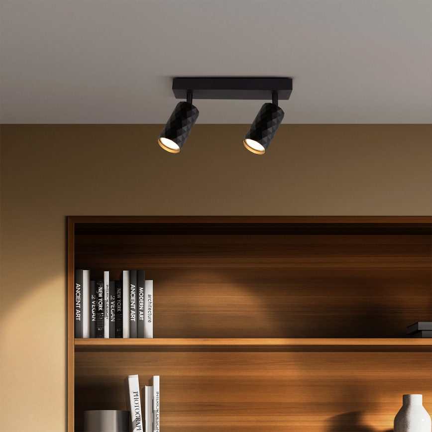 Brilagi - LED RGBW aptumšojams spotgaismeklis SELE DIAMANT 2xGU10/4,8W/230V 3000K melns + tālvadības pults