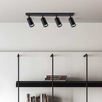 Brilagi - Regulējams LED RGBW punktveida gaismeklis SELE DIAMANT 4xGU10/4,8W/230V 3000K melns + tālvadība