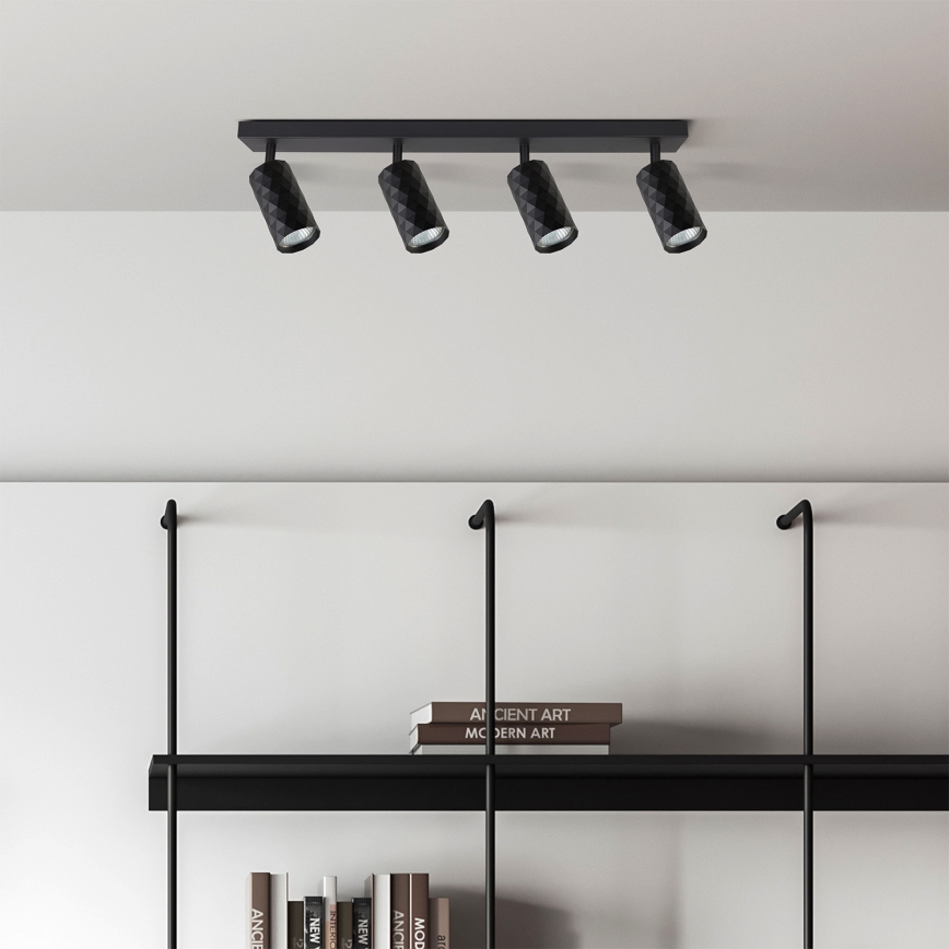 Brilagi - Regulējams LED RGBW punktveida gaismeklis SELE DIAMANT 4xGU10/4,8W/230V 3000K melns + tālvadība