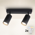 Brilagi - LED RGBW dimmējams spot gaismeklis SELE MODERN 2xGU10/4,8W/230V 3000K melns + tālvadības pults