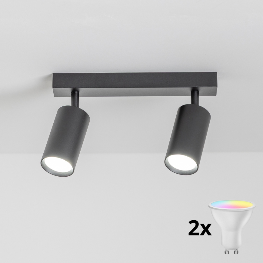 Brilagi - LED RGBW dimmējams spotgaismeklis SELE 2xGU10/6,5W/230V 2700-6500K melns
