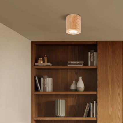 Brilagi - LED RGBW regulējams vannas istabas gaismeklis MIA 1xGU10/4,8W/230V 3000K 84x80 mm ozolkoka dekors IP44 + tālvadības pults