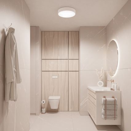 Brilagi - CLARE LED RGBW regulējama vannas istabas griestu lampa, 3xE27/9W/230V, 2700–6500K, Ø 40 cm, IP54, Wi‑Fi, balta