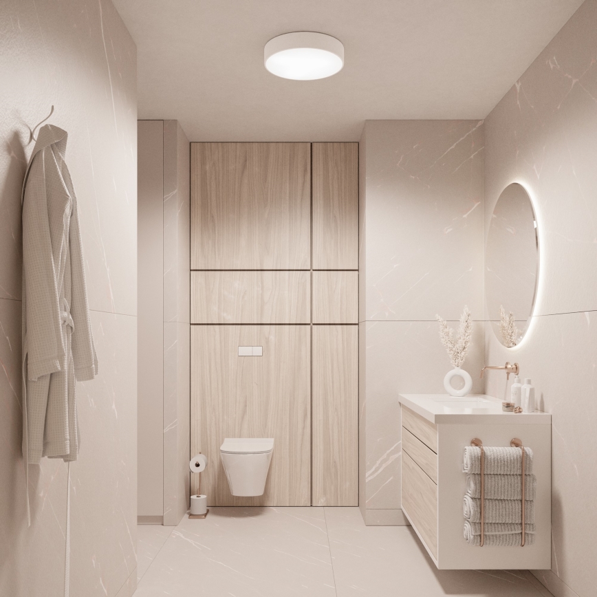 Brilagi - CLARE LED RGBW regulējama vannas istabas griestu lampa, 3xE27/9W/230V, 2700–6500K, Ø 40 cm, IP54, Wi‑Fi, balta