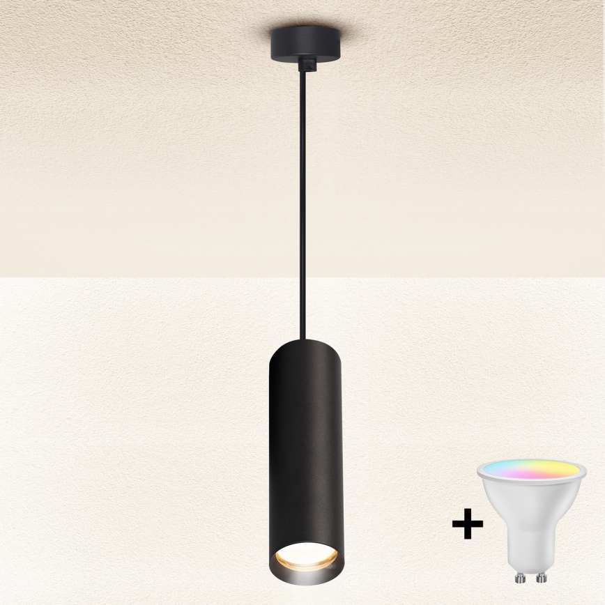 Brilagi - LED RGBW lustra ar regulējamu spilgtumu uz kabeļa SELE 1xGU10/6,5W/230V 2700-6500K melna