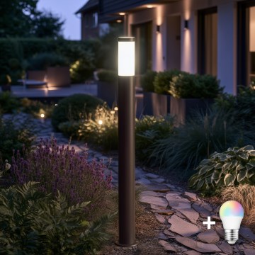 BRILAGI - LED RGBW regulējamā āra lampa ELIA 1xE27/6,5W/230V 2700-6500K IP44 Wi-Fi 100 cm antracīts