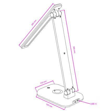 BRILAGI - LED RGBW regulējama galda lampa MODO LED/7W/5V 3000/4000/6500K melna