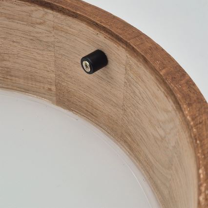 Brilagi - LED RGBW regulējama griestu lampa CARVALHO 1xE27/15W/230V 2700-6500K Wi-Fi ozola apdare Ø 27,5 cm