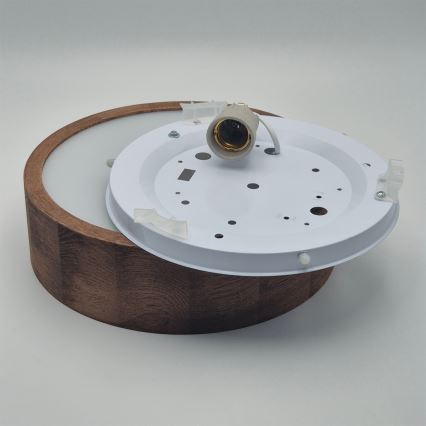 Brilagi - LED RGBW regulējama griestu lampa CARVALHO 1xE27/15W/230V 2700-6500K Wi-Fi ozola apdare Ø 27,5 cm