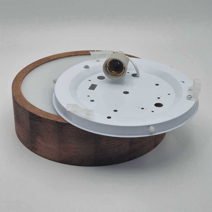 Brilagi - LED RGBW regulējama griestu lampa CARVALHO 1xE27/15W/230V 2700-6500K Wi-Fi ozola apdare Ø 27,5 cm