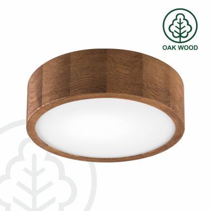 Brilagi - LED RGBW regulējama griestu lampa CARVALHO 1xE27/9W/230V 2700-6500K Wi-Fi ozola apdare Ø 27,5 cm