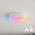 BRILAGI - LED RGBW regulējama griestu lampa CLARE 2xE27/12W/230V 2700–6500K Ø 30 cm Wi‑Fi balta
