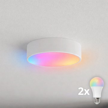 Brilagi - LED RGBW regulējama griestu lampa CLARE 2xE27/9W/230V 2700–6500K Ø 30 cm Wi‑Fi balta