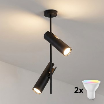 BRILAGI - LED RGBW Regulējama griestu lampa uz stieņa BRANCH 2xGU10/6,5W/230V 2700-6500K melna