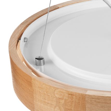 Brilagi - LED RGBW regulējama lustra uz troses CARVALHO 2xE27/9W/230V 2700-6500K Wi-Fi, ozols, Ø 37 cm