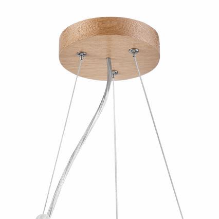 Brilagi - LED RGBW regulējama lustra uz troses CARVALHO 2xE27/9W/230V 2700-6500K Wi-Fi, ozols, Ø 37 cm