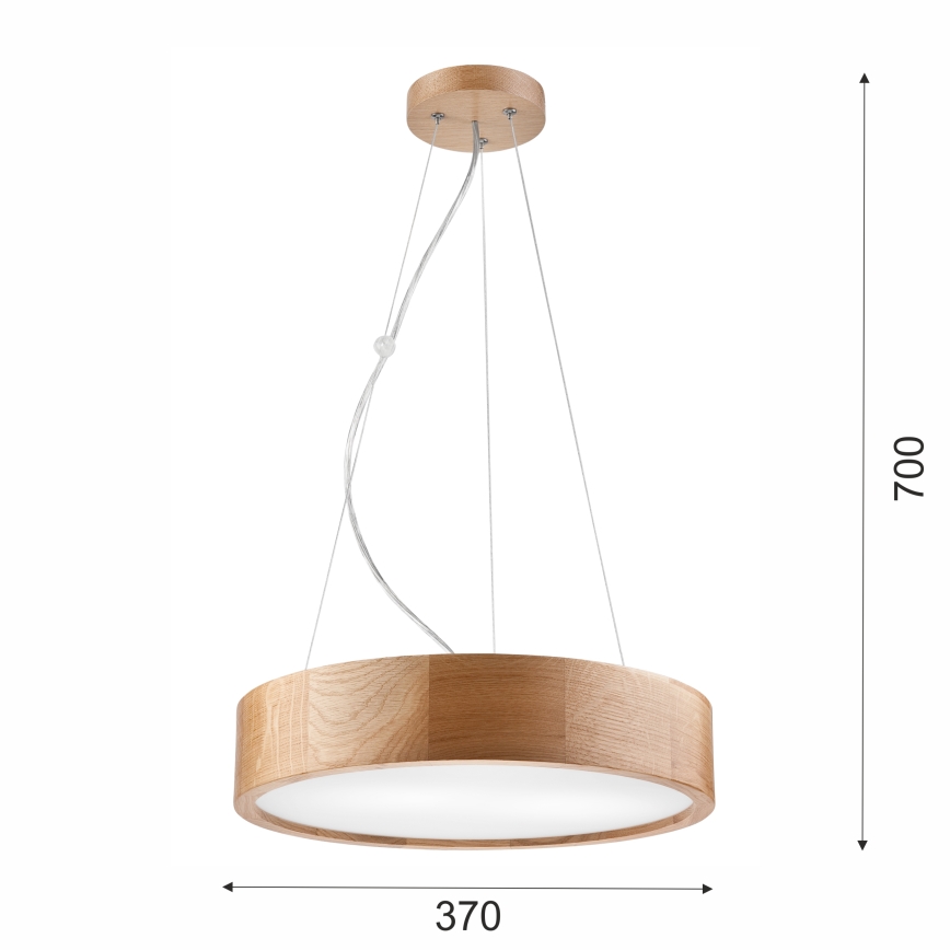 Brilagi - LED RGBW regulējama lustra uz troses CARVALHO 2xE27/9W/230V 2700-6500K Wi-Fi, ozols, Ø 37 cm
