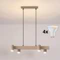 BRILAGI - LED RGBW regulējama lustra uz troses SELE 4xGU10/6,5W/230V 2700-6500K bēša