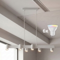 BRILAGI - LED RGBW regulējama lustra uz troses SELE 6xGU10/6,5W/230V 2700-6500K balta + tālvadība