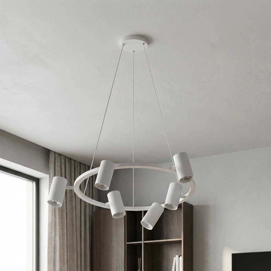 BRILAGI - LED RGBW ar regulējamu spilgtumu lustra uz troses SELE 6xGU10/6,5W/230V 2700-6500K balta + ar tālvadības pulti