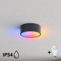 BRILAGI - LED RGBW regulējama vannas istabas griestu lampa CLARE 1xE27/12W/230V Ø 20 cm antracīta krāsa IP54