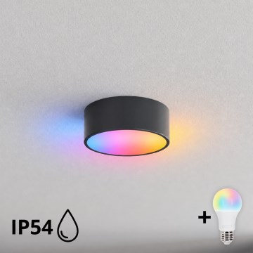 BRILAGI - LED RGBW regulējama vannas istabas griestu lampa CLARE 1xE27/12W/230V Ø 20 cm antracīta krāsa IP54