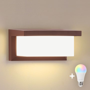 Brilagi - LED RGBW regulējams āra sienas gaismeklis BRICKY 1xE27/15W/230V 2700-6500K IP54 brūns