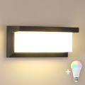 Brilagi - LED RGBW regulējams āra sienas gaismeklis BRICKY 1xE27/9W/230V 2700-6500K antracīts IP54