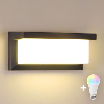 Brilagi - LED RGBW regulējams āra sienas gaismeklis BRICKY 1xE27/9W/230V 2700-6500K antracīts IP54