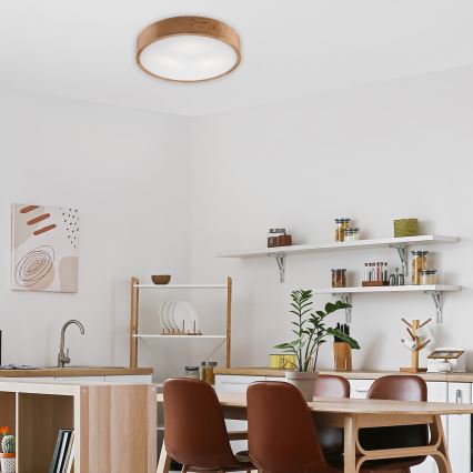 Brilagi - LED RGBW regulējama griestu lampa CARVALHO 3xE27/15W/230V 2700-6500K Wi-Fi, ozols Ø 47,5 cm