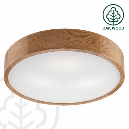 Brilagi - LED RGBW regulējama griestu lampa CARVALHO 3xE27/15W/230V 2700-6500K Wi-Fi, ozols Ø 47,5 cm