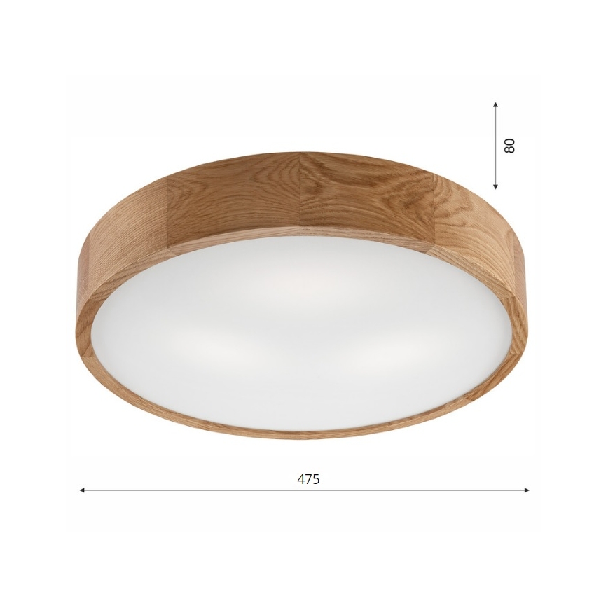 Brilagi - LED RGBW regulējama griestu lampa CARVALHO 3xE27/15W/230V 2700-6500K Wi-Fi, ozols Ø 47,5 cm