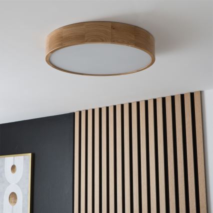 Brilagi - LED RGBW regulējama griestu lampa CARVALHO 3xE27/9W/230V 2700-6500K Wi-Fi, ozols Ø 47,5 cm